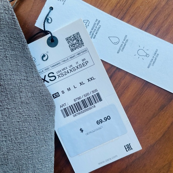 Zara Brown / Army Green Ruched Side Fitted Midi Cocktail Dress NWT - Picture 11 of 16